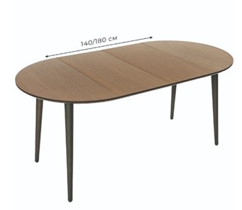 Кухонный стол круглый Орех темный д. 100 см МДФ в Перми - предосмотр 4