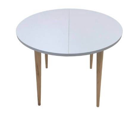 Обеденный круглый раздвижной стол Серый камень 90*90 см ЛДСП в Перми - изображение 2