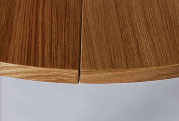 Кухонный раздвижной круглый стол Шпон Дуба д. 100 см МДФ в Перми - предосмотр 5