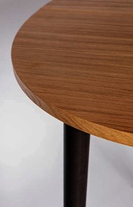 Кухонный раздвижной круглый стол Шпон Дуба д. 100 см МДФ в Перми - предосмотр 6