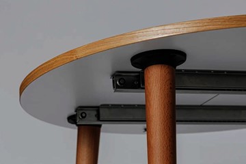 Кухонный стол круглый Шпон Дуба д. 90 см МДФ в Перми - предосмотр 7