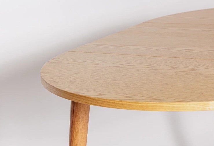 Кухонный раздвижной круглый стол Шпон Дуба 677 С д. 100 см МДФ в Перми - изображение 19