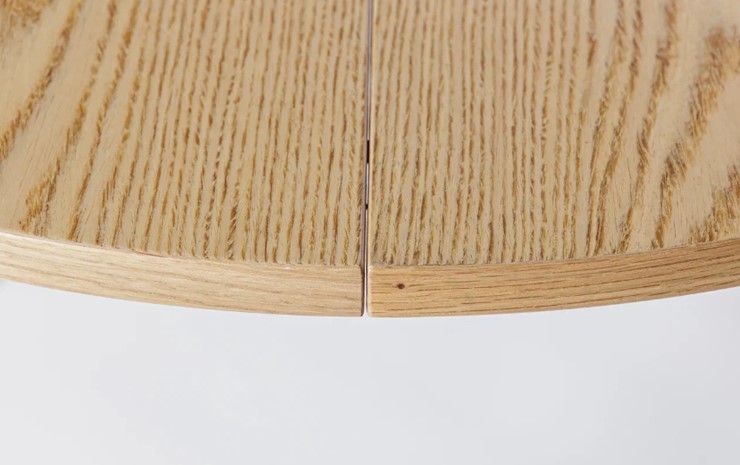 Кухонный раздвижной круглый стол Шпон Дуба 677 С д. 100 см МДФ в Перми - изображение 2