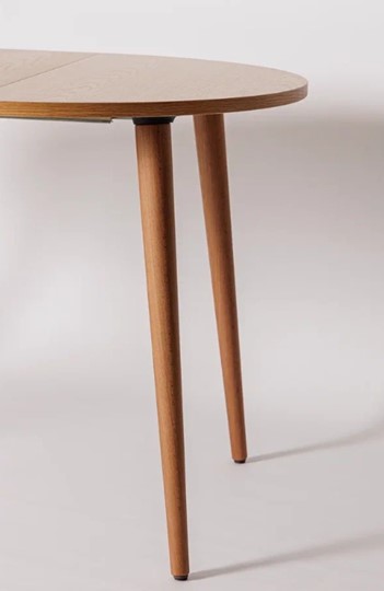 Кухонный раздвижной круглый стол Шпон Дуба 677 С д. 100 см МДФ в Перми - изображение 20