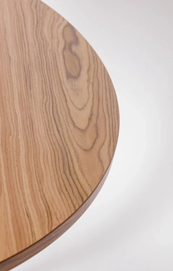 Кухонный раздвижной круглый стол Шпон Ореха д. 100 см МДФ ножки темный орех в Перми - изображение 1
