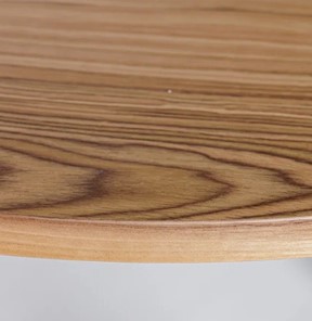 Кухонный раздвижной круглый стол Шпон Ореха д. 100 см МДФ ножки вишня в Перми - предосмотр 7