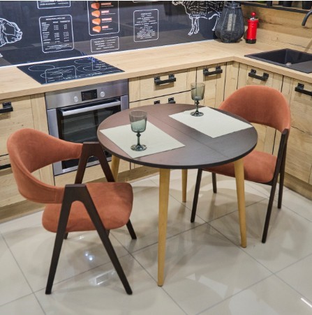 Кухонный раздвижной круглый стол Венге 90*90 см ЛДСП в Перми - изображение 6