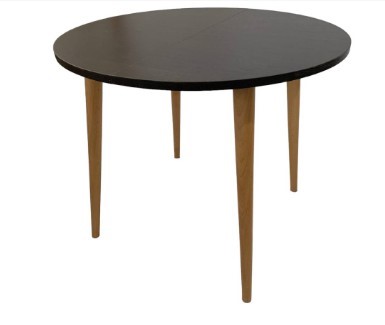 Кухонный раздвижной круглый стол Венге 90*90 см ЛДСП в Перми - изображение