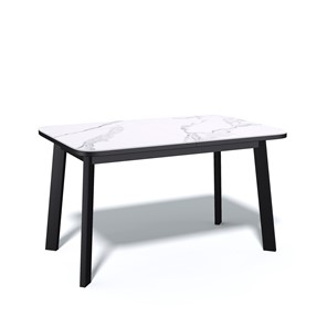 Кухонный стол раздвижной AA1200 (черный/керамика мрамор белый) в Березниках