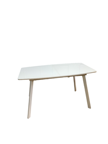 Кухонный стол раздвижной AA1400 (белый/стекло белое глянец) в Перми - предосмотр