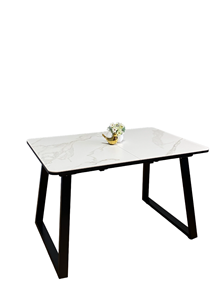 Кухонный раскладной стол AZ1200 (черный/керамика мрамор белый) в Перми - предосмотр