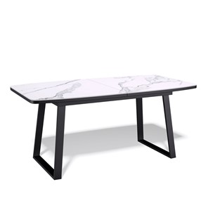 Кухонный раздвижной стол AZ1400 (черный/керамика мрамор белый) в Березниках