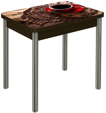 Кухонный стол раздвижной Бари, ноги дерево №8 Фотопечать (Кофе №4) в Перми - изображение