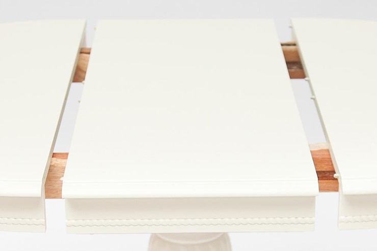 Кухонный стол раскладной BEATRICE NEW (Беатриче New) Dia 90+35x76 pure white (402) в Перми - изображение 3