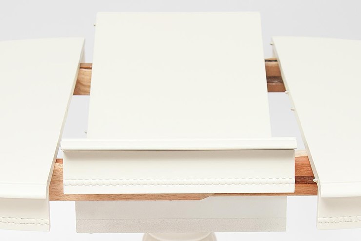 Кухонный стол раскладной BEATRICE NEW (Беатриче New) Dia 90+35x76 pure white (402) в Перми - изображение 4