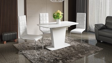 Кухонный раздвижной стол Честер тип 2, цвет Белый/Стекло белый глянец в Березниках - предосмотр 2