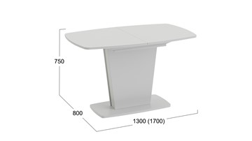 Кухонный раздвижной стол Честер тип 2, цвет Белый/Стекло белый глянец в Перми - предосмотр 3