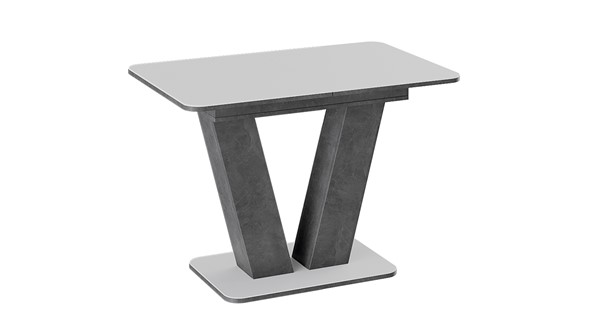 Кухонный стол раздвижной Чинзано тип 1 (Моод темный/стекло белое матовое) в Перми - изображение