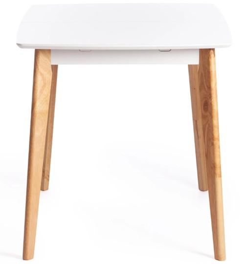 Кухонный раскладной стол Claire, дерево гевея/МДФ, 110+30x75x75 Белый/натуральный арт.15111 в Березниках - изображение 2