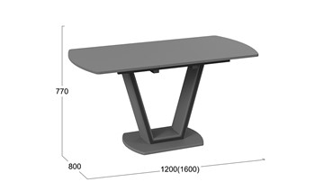 Раздвижной стол Дели Тип 2 (Серый софт, Стекло матовое серое) в Перми - предосмотр 2