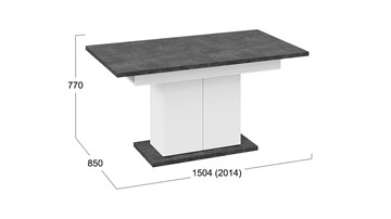Обеденный раздвижной стол Детройт тип 1 (Белый/Ателье темный) в Перми - предосмотр 7