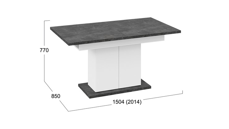 Обеденный раздвижной стол Детройт тип 1 (Белый/Ателье темный) в Перми - изображение 7