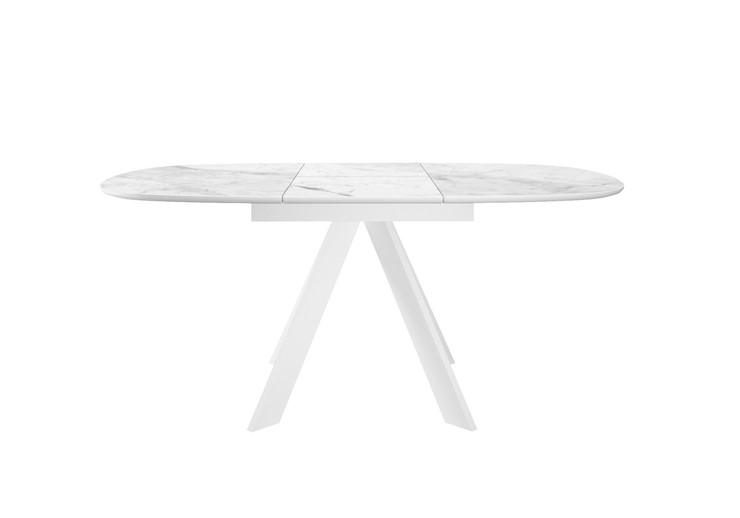 Кухонный раскладной стол DikLine BK100 Керамика Белый мрамор/подстолье белое/опоры белые в Перми - изображение 2