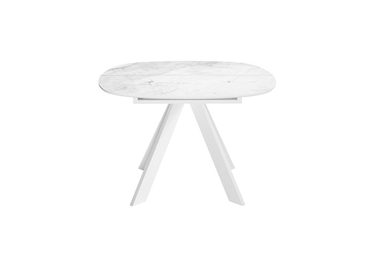 Кухонный раскладной стол DikLine BK100 Керамика Белый мрамор/подстолье белое/опоры белые в Перми - изображение 5