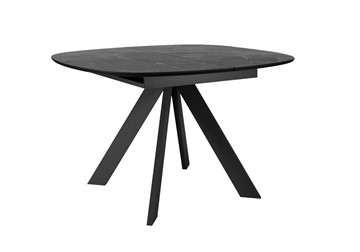 Кухонный раскладной стол DikLine BK100 Керамика Черный мрамор/подстолье черное/опоры черные в Чайковском