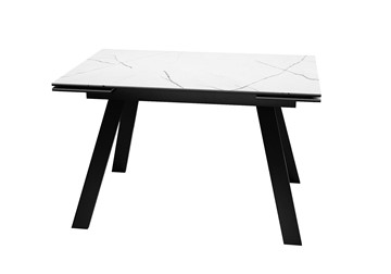 Керамический стол DikLine DKL140 Керамика Белый мрамор/опоры черные (2 уп.) в Соликамске