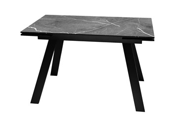 Кухонный раздвижной стол DikLine DKL140 Керамика Черный мрамор/опоры черные (2 уп.) в Перми - предосмотр