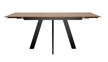 Кухонный раскладной стол DikLine DM120 Дуб галифакс / опоры черные в Перми - предосмотр 1