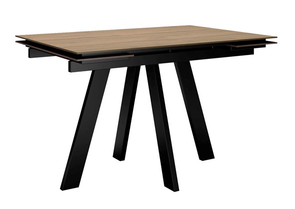 Кухонный раскладной стол DikLine DM120 Дуб галифакс / опоры черные в Чайковском - изображение