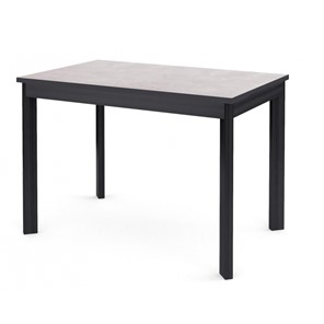 Кухонный раздвижной стол Dikline L110 Хромикс белый/ножки черные в Кунгуре