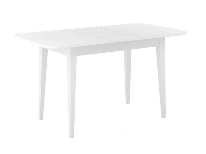 Обеденный раздвижной стол Dikline M120 Белый/стекло белое сатин/ножки MM белые в Чайковском - изображение 2
