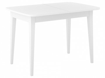 Обеденный раздвижной стол Dikline M120 Белый/стекло белое сатин/ножки MM белые в Чайковском