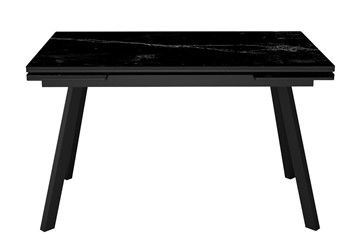 Стол кухонный раскладной DikLine SKA125 Керамика Черный мрамор/подстолье черное/опоры черные (2 уп.) в Перми