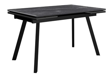 Кухонный стол раскладной DikLine SKA125 Керамика Серый мрамор/подстолье черное/опоры черные (2 уп.) в Чайковском
