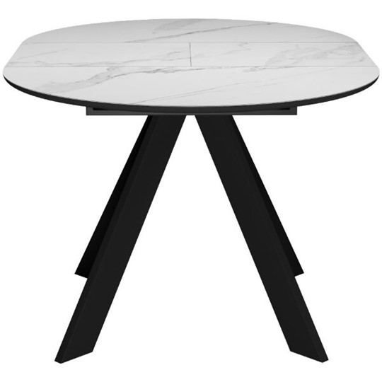 Кухонный раскладной стол DikLine SKC100 D1000 Керамика Белый мрамор / опоры черные в Перми - изображение 5