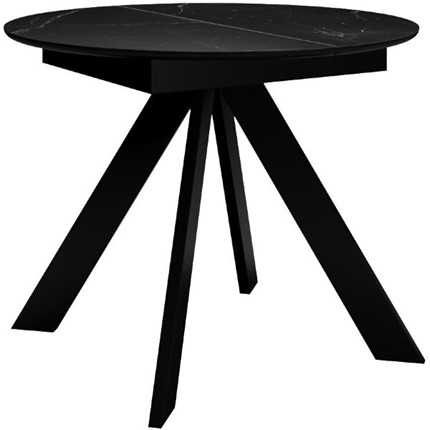 Стол раздвижной DikLine SKC100 D1000 Керамика Черный мрамор / опоры черные в Березниках - изображение