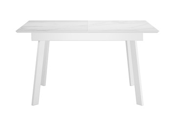 Керамический стол DikLine SKH125 Керамика Белый мрамор/подстолье белое/опоры белые (2 уп.) в Перми
