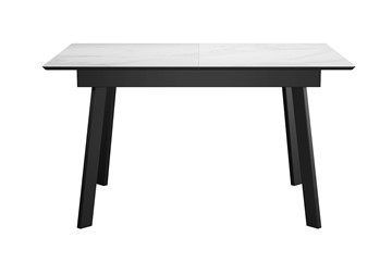 Раздвижной стол DikLine SKH125 Керамика Белый мрамор/подстолье черное/опоры черные (2 уп.) в Чайковском