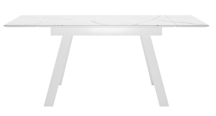 Раздвижной стол DikLine SKM140 Керамика Белый мрамор/подстолье белое/опоры белые (2 уп.) в Перми - изображение 2