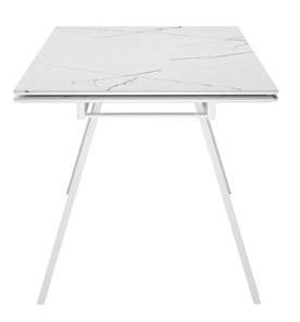 Раздвижной стол DikLine SKM140 Керамика Белый мрамор/подстолье белое/опоры белые (2 уп.) в Перми - предосмотр 3