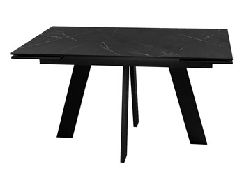 Кухонный раздвижной стол DikLine SKM140 Керамика Черный мрамор/подстолье черное/опоры черные (2 уп.) в Перми - предосмотр 5