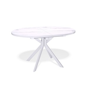 Кухонный стол раздвижной DO1300 (белый/керамика мрамор белый) в Перми