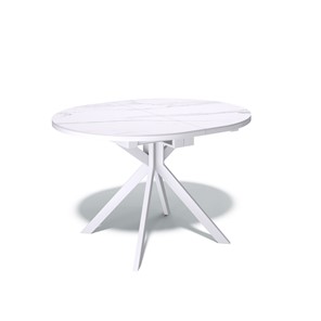 Обеденный раздвижной стол DO1100 (белый/керамика мрамор белый) в Перми