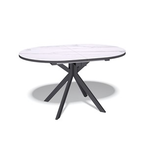 Обеденный овальный стол DO1300 (черный/керамика мрамор белый) в Перми