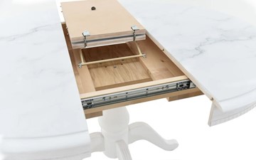 Кухонный стол раздвижной Фабрицио-1 Glass, Круг 1000, фотопечать (Мрамор 3) в Перми - предосмотр 4