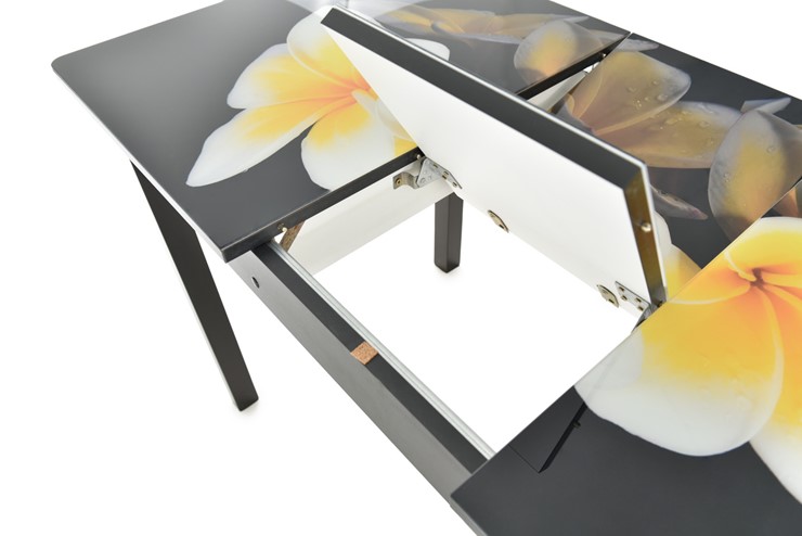 Кухонный стол раздвижной Гамбург исп. 1, ноги метал. крашеные №23 (Exclusive h125/черный) в Перми - изображение 5